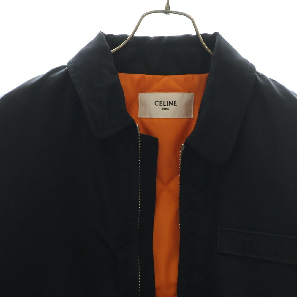 Celine Patch Nylon Bomber Jacket Black - image 3